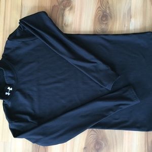 Boys Black Under Armour L/S Fitted Cold Gear Shirt